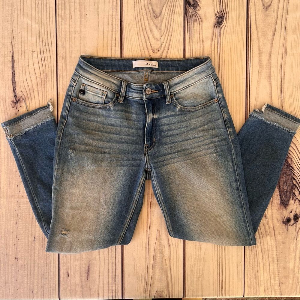 KanCan Distressed Cuffed High Rise Jeans